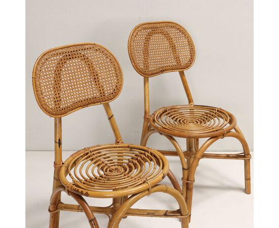 Set Sedie Vintage di Bambù Anni 50-60