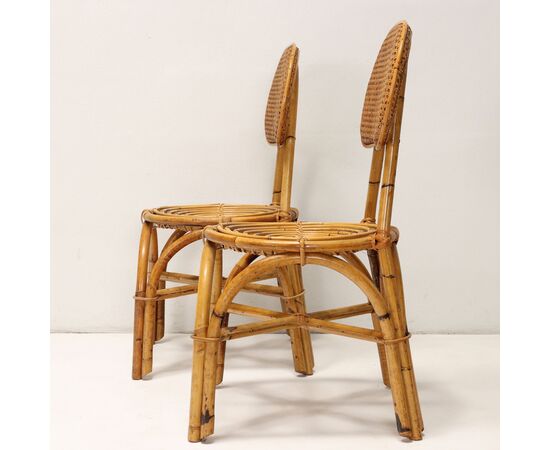 Set Sedie Vintage di Bambù Anni 50-60