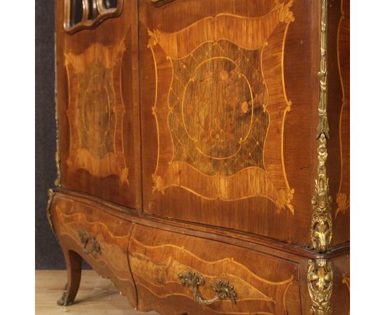 Great inlaid French display cabinet from the 1950s