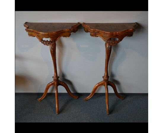 Pair of small console wall tables from the 20th century     