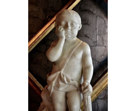 Sculpture of a child in marble     