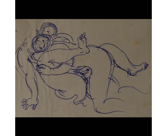 Erotic drawing Tomaso Buzzi     