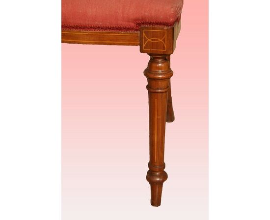 Gruppo di 6 sedie Vittoriane del 1800 intarsiate in legno di noce 