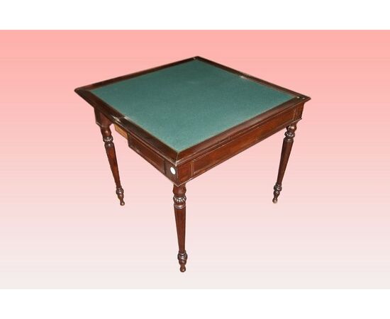 Tavolino da gioco stile Direttorio del 1800 in legno di palissandro