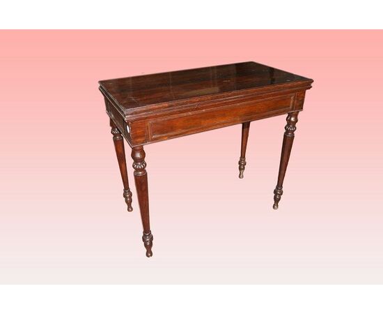 Tavolino da gioco stile Direttorio del 1800 in legno di palissandro