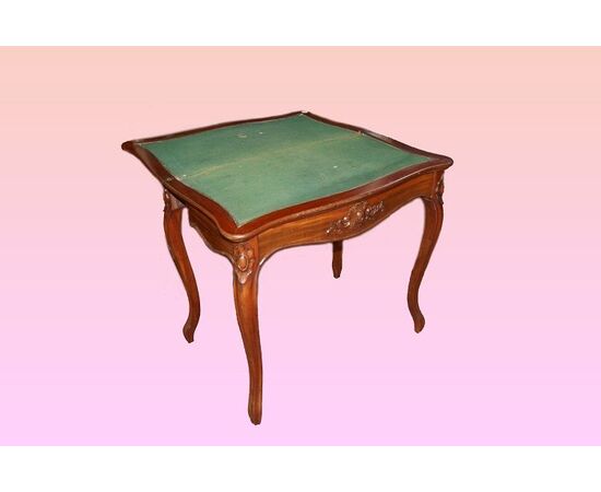 Tavolino da gioco Luigi Filippo in mogano del 1800