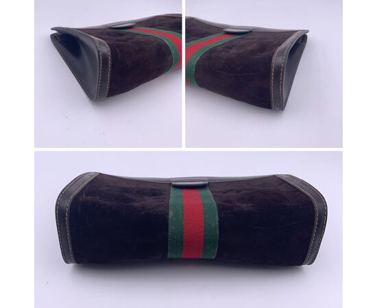 GUCCI Pochette Vintage in Camoscio Col. Marrone n.a. M