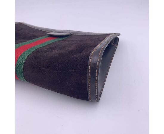GUCCI Pochette Vintage in Camoscio Col. Marrone n.a. M