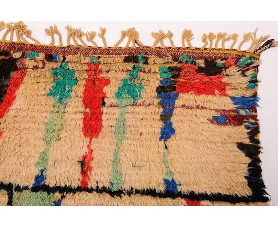 Primitive and Dramatic Vintage Moroccan Azilal Rug as Modern Artwork     