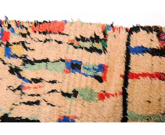 Primitive and Dramatic Vintage Moroccan Azilal Rug as Modern Artwork     