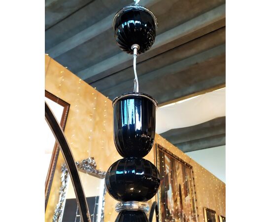 Lampadario Vanity in vetro di Murano nero - La Murrina