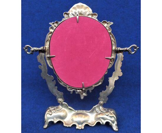 Specchio da tavolo in bronzo dorato - Italia metà XX sec.
