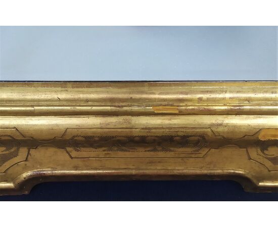 Large tray mirror in gilded wood - Italy 19th century     