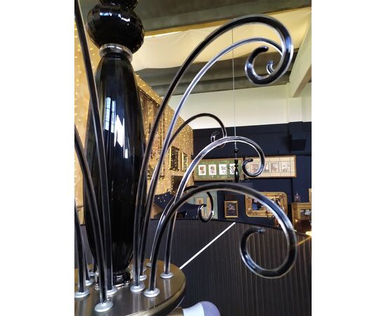Vanity chandelier in black Murano glass - La Murrina     