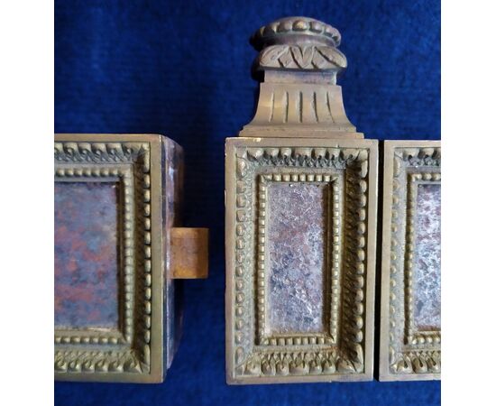 Pair of large locks with chiseled brass handles - France 19th century     
