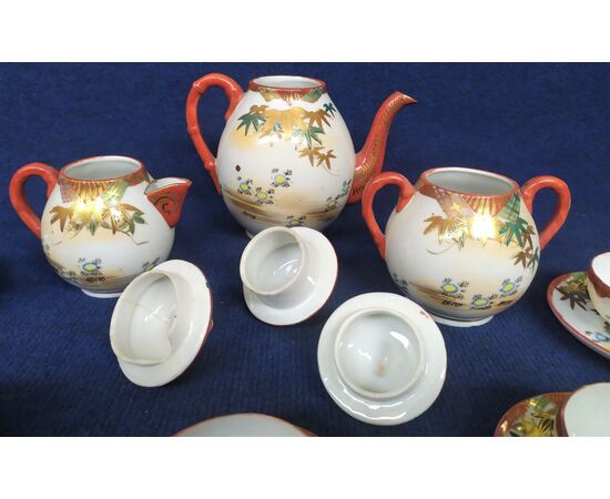 Polychrome porcelain coffee service - 13 pcs - Japan 20th century     