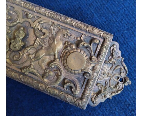 Large lock with chiseled brass handle - France 19th century (TO)     