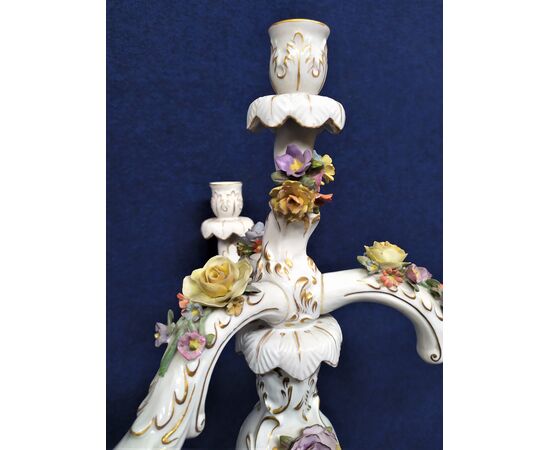 Pair of large Meissen porcelain candelabra - Germany 1920/1930     