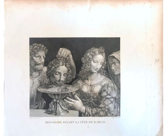 "HÉRODIADE REÇOIT LA TETE DE S' JEAN" -Forster Joseph Simon (1789)-incisione a bulino