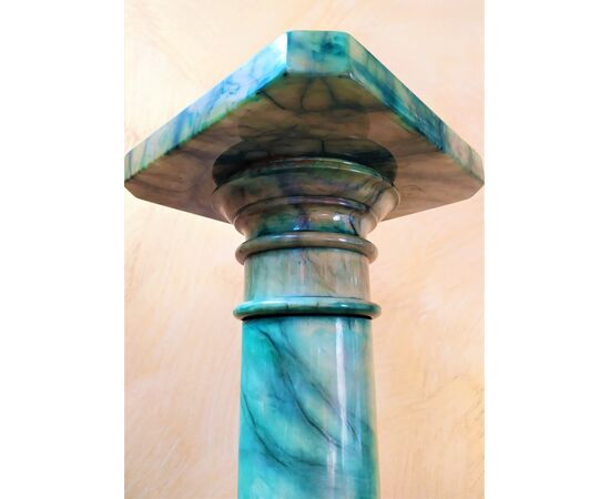 Onyx-effect ceramic column - Italy, 20th century     