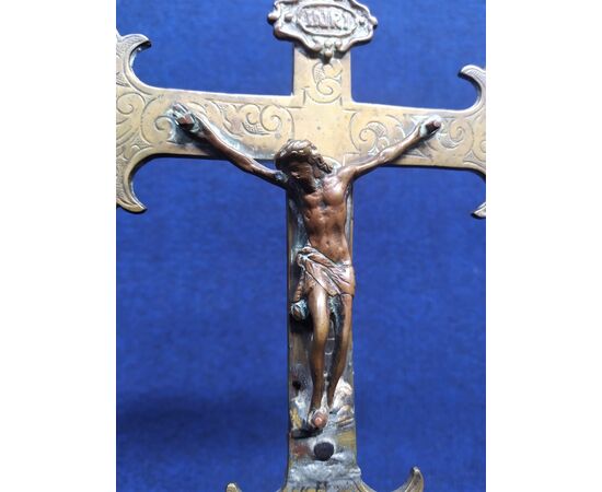 Bronze crucifix - cm 52 h - Italy late 18th century     