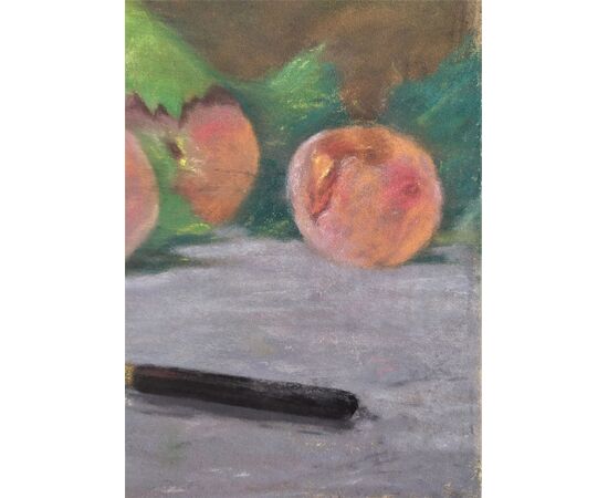 &quot;T. Fages&quot; - Pastel on &quot;Peaches&quot; paper - France early 20th century.     