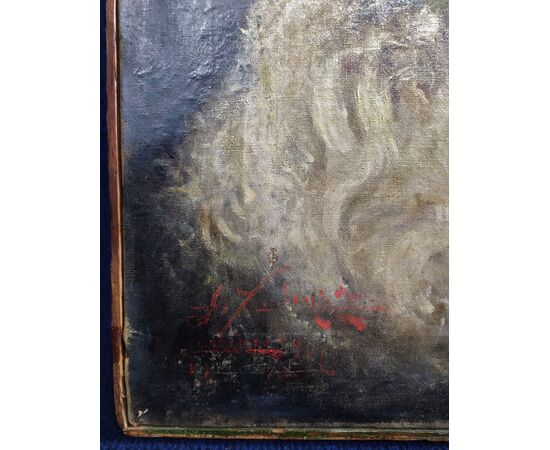 Dipinto olio su tela "Frate Domenicano" - Italia XIX sec.