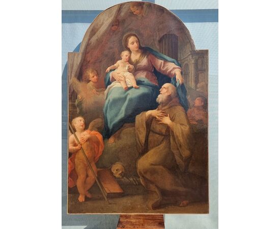 Madonna con bambino e San Francesco da Paola, Olio su tela, Epoca '700