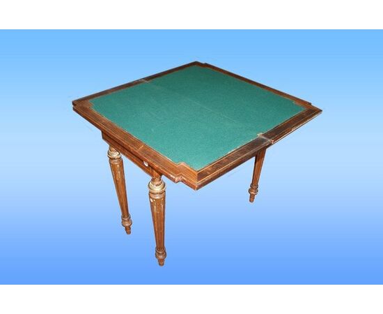 Tavolino da gioco francese stile Luigi XVI in palissandro del 1800