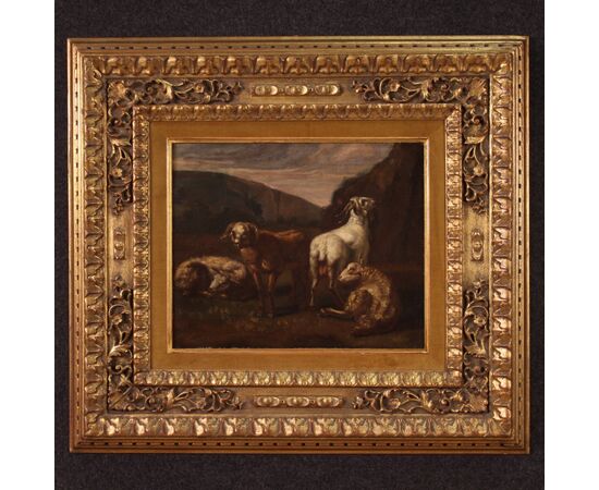 Pastoral landscape italian painting from the 18th century