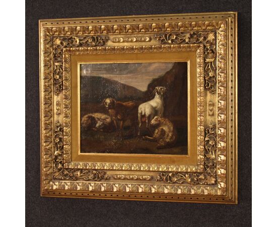Pastoral landscape italian painting from the 18th century