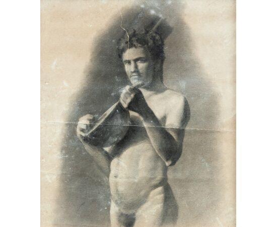 Pittore italiano (inizi XX sec.) - Nudo maschile accademico.