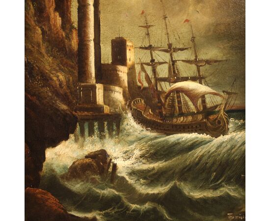 Seascape Italian Painting From 20th Century