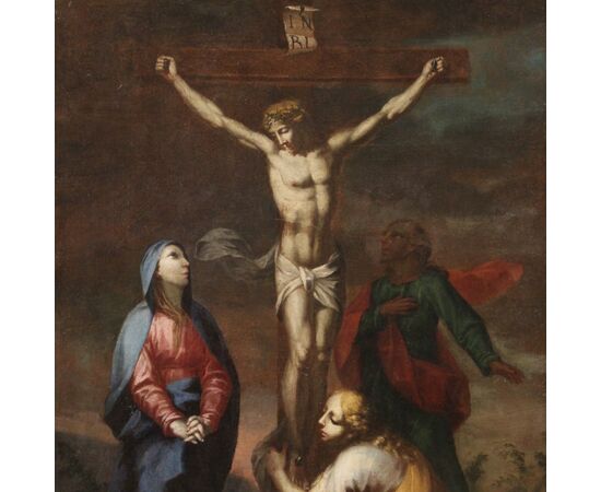 Italian Crucifixion painting from the 18th century