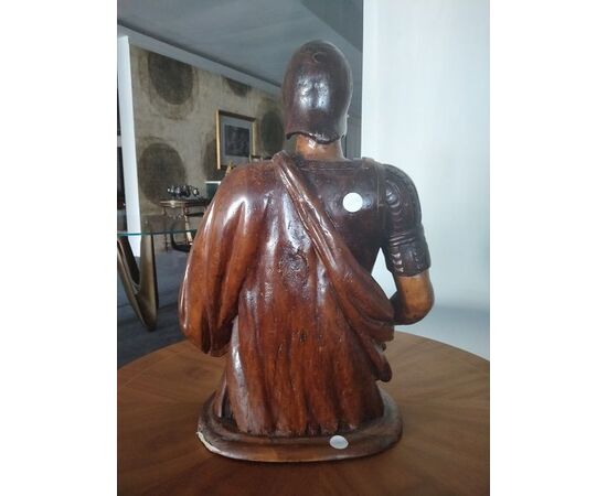 Antica Statua in legno di legionario francese del 1600
