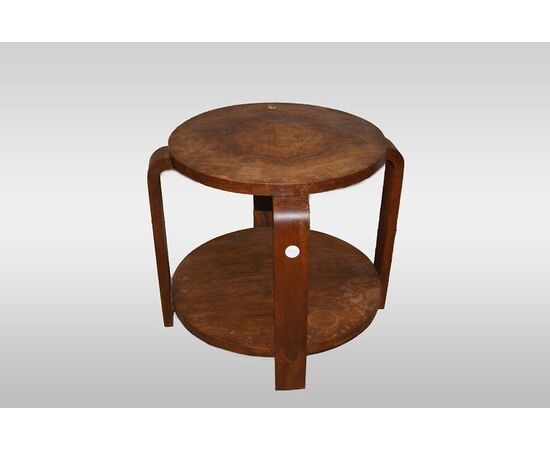 Tavolino francese stile decò di inizio 1900 basso circolare 