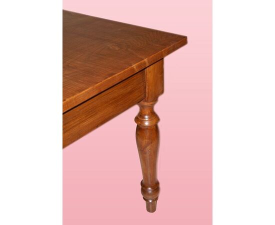 Grande tavolo rustico italiano del 1800 in legno di olmo