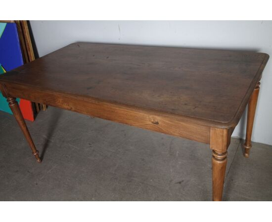 Antico tavolo in rovere massello XIX sec Periodo L. Filippo naturale Mis 165 x 78 