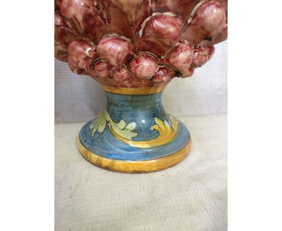 Ceramica di Caltagirone - Coppia di Pigne rosse - H 40 cm - Sicilia - 1954