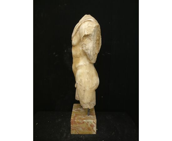 Magnifico Busto con basamento finemente scolpito - H 90 cm - Marmo Greco Thassos e Lumachella - 18° secolo - Venezia