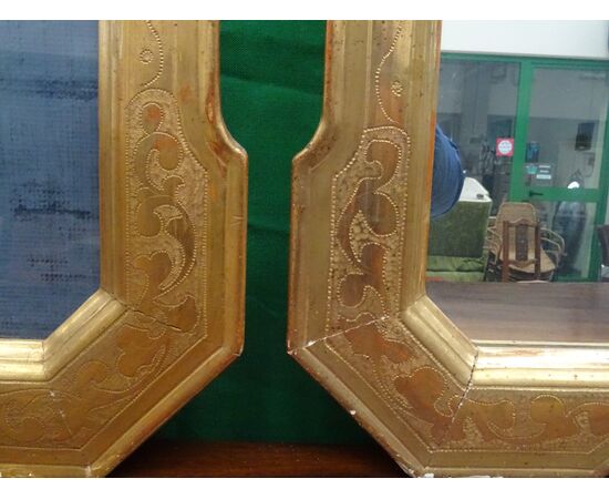 Coppia di specchiere dorate Luigi Filippo 1850 piemontesi