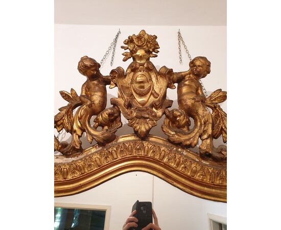 Mirror in gilded wood     