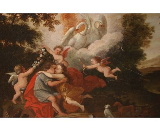 Olio su tela "Allegoria di Amore" del 1700 Francese