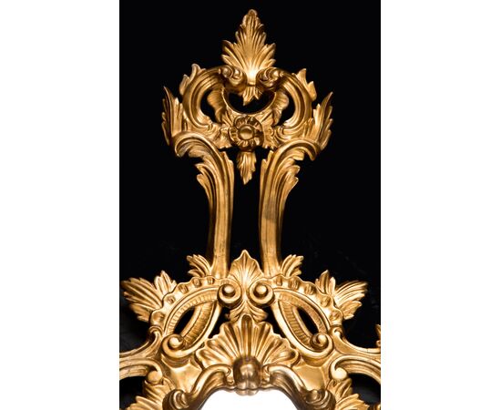 Coppia di ventoline (Specchiere) Napoleone III Francese in legno dorato e intagliato. Periodo XIX secolo.