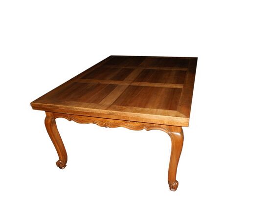 Grande tavolo allungabile rettangolare francese del 1800 stile Provenzale