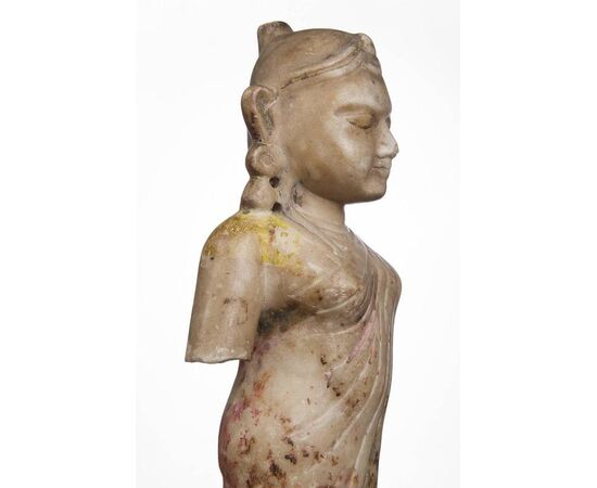 Very Important Marble Gopi Hindu Statue     