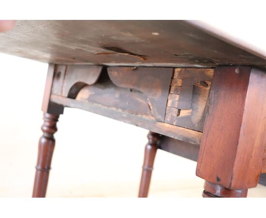 Tavolo antico a bandelle in mogano, XIX secolo PREZZO TRATTABILE