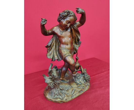 Bacchus dancing bronze figure