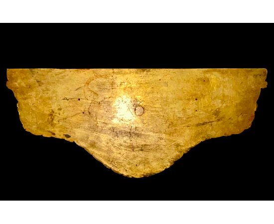 Mensola-applique in legno scolpito e foglia oro con testa di angelo cherubino.Periodo direttorio.