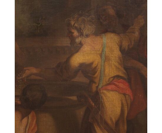 Italian painting from the 18th century, Rebecca and Eliezer at the well